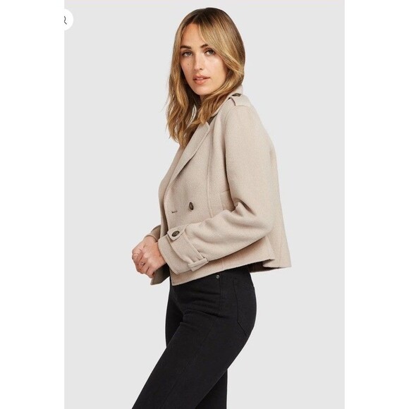 Belle & Bloom Women's Small Better Off Military Peacoat Short Double Breasted - Picture 2 of 8